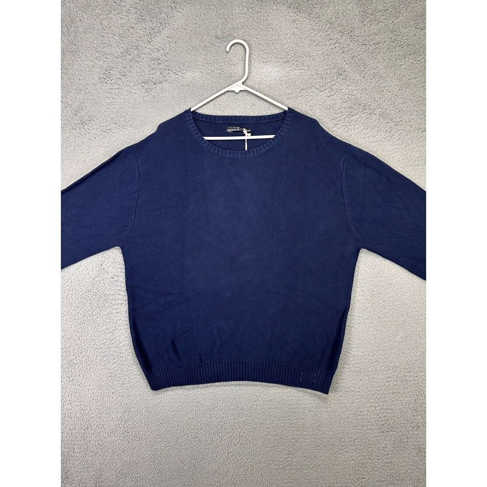 Five Four Sweater Mens 2XL Navy Cotton Knit Crew Neck Pullover Long Sleeve NEW